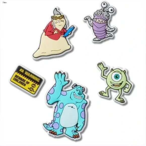 NWT DISNEY PIXAR Monsters, Inc. 5 Pack CROC CHARMS - Picture 2 of 7